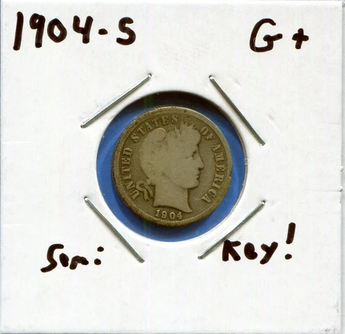 W@W 1904-s  Barber Dime, ( Semi Key Date !!!! ) G+ !!!!!!!!!!