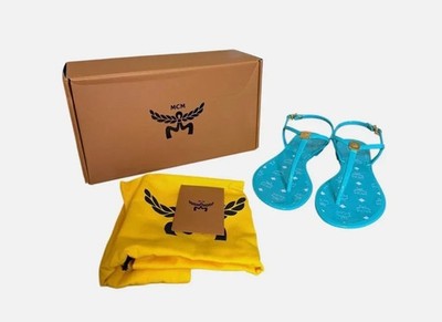 MCM Monogram Jelly Sandal Color Ceramic 37 | 7W NIB New In Box Full Inclusion