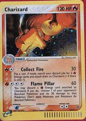 Pokémon Charizard 100/97 EX Dragon Secret Rare Holo 120 HP Card 2003
