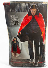 Collared Two Tone Vampire Costume Cape Black Red Adult Unisex One Size Fits Most