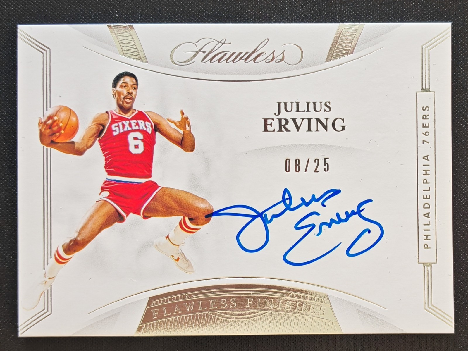 2019-20 Panini Flawless Finishes Julius Erving Auto Autograph 08/25 76ers!! view 1