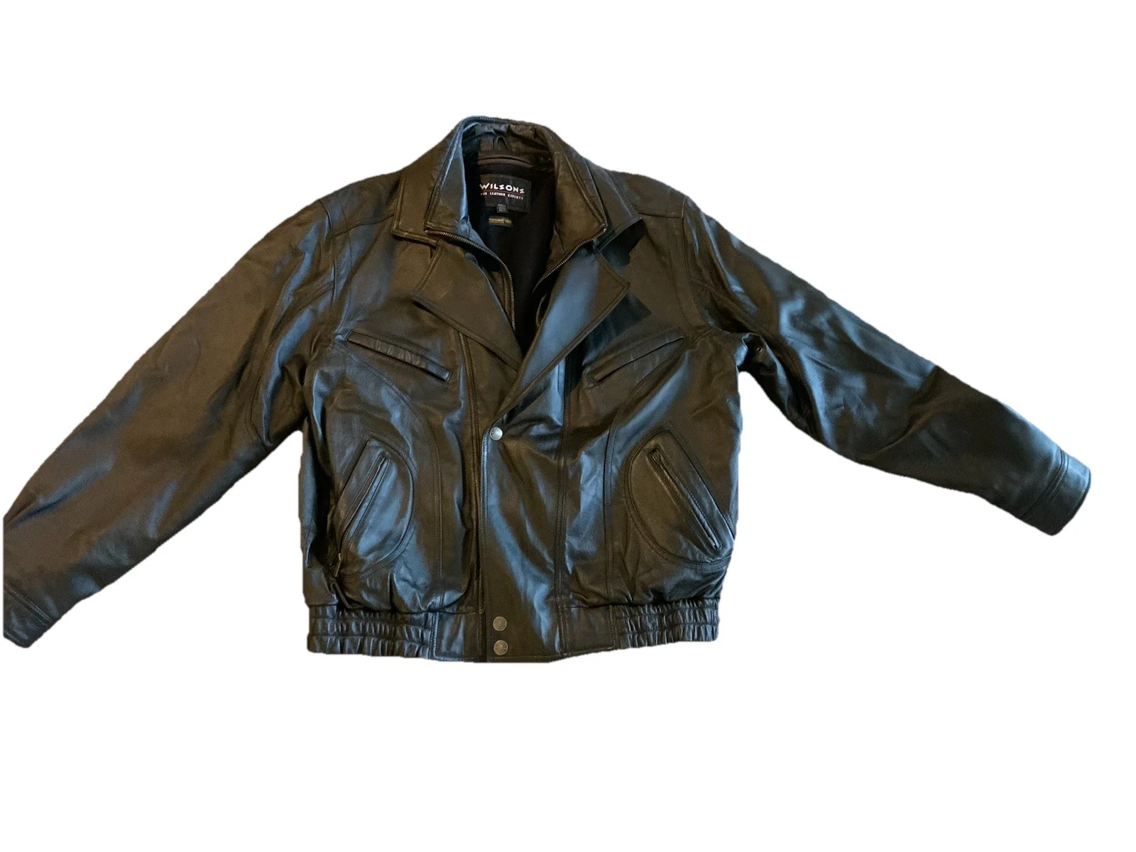 Leather Flight jacket xxlt mens W/ Thinsulate Liner Bomber Style Black