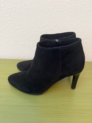 La Canadienne Ellenor Black Suade Stiletto Ankle Booties- (Size 8.5)