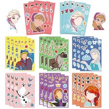 24 Sheets Make a Face Frozen Stickers for Teens, Your Own Mixed 