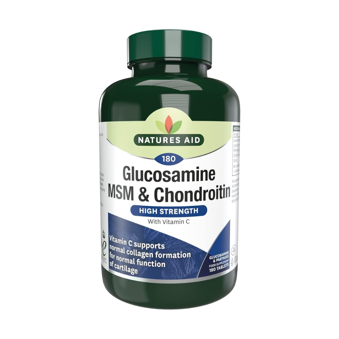 Natures Aid Glucosamine 500mg MSM 500mg + Chondroitin 100mg 180 Tablets - 4 Pack - Image 8