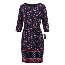 Liz Claiborne Navy Floral Boat Neck 3/4 Sleeve Sheath Dress Size Medium NWT