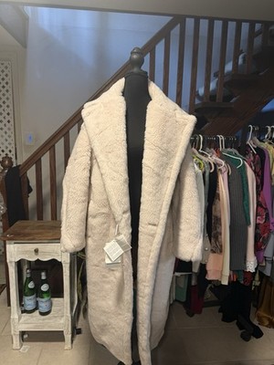 MaxMara Teddy Bear Icon Long Coat Special Edition Vanilla Alpaca Silk NWT