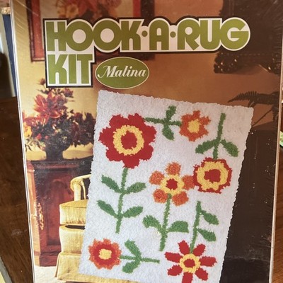 Malina Hook a Rug Kit Floral Pattern Latch Hooking Kit Craft DIY Rug Making Set 