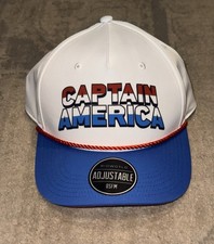 Marvel Captain America Bowels White Blue Hat Cap Mens OSFM Adjustable New