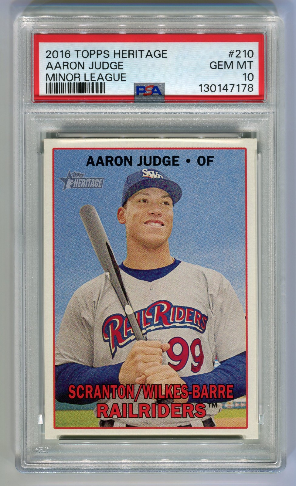 AARON JUDGE 2016 Topps Heritage Minor League #210 SP PSA 10