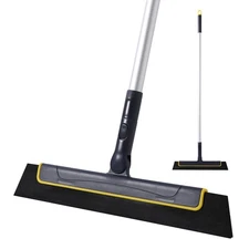 Floor Squeegee Broom EVA Foam Blade Aluminum Pole for Shower Bathroom Kitchen...