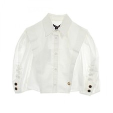LOUIS VUITTON top blusa camicia #38 cotone bianco usato donna