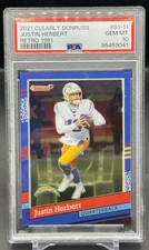 2021 Panini Clearly Donruss Justin Herbert Retro 1991 PSA 10 Chargers