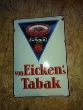 von Eicken´s Tabak Fabrik Hamburg Motiv Emailschild alt ca 1930 selten vorkrieg