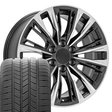 4882 Gunmetal 20x9 Rims 27555r20 As Tires Set Fits Gmc Chevy Cadillac