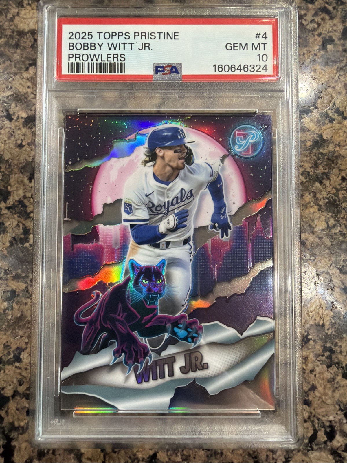 2025 Topps Pristine Bobby Witt Jr Prowler PSA 10 view 1