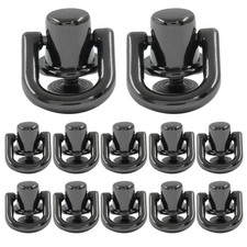 12 Pcs Bright Black D Ring for Purse, Metal