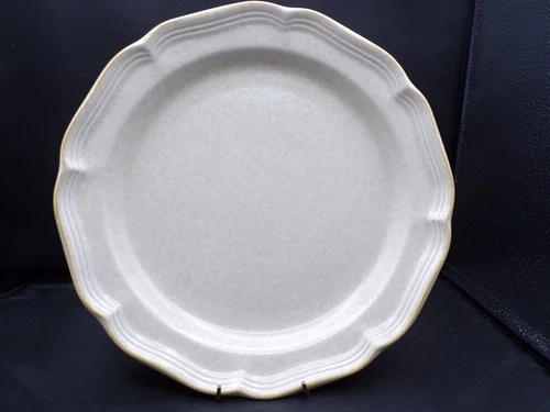 Vintage Mikasa Country Charm Serving LG Platter 12.5" Gold Trim Scallop Edge K25