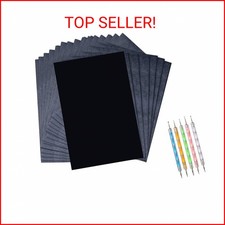 50 Sheets Carbon Paper Black Graphite Paper Transfer Tracing Paper and 5 Pieces