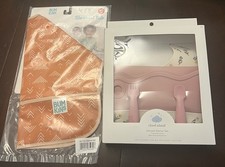 NEW Bumpkins Sleeved Bib  Cloud Island Silicone Placement Bib Spoon Fork