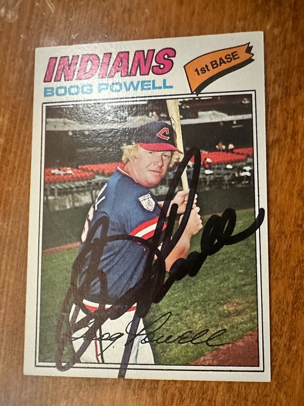 Boog Powell Cleveland Indians Autographed 1977 Topps Baseball Card #206