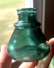 VERY NICE TEAL COLORED CARTER'S CONE INK BOTTLE 1880'S ERA DUG L@@K