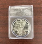 1989 1oz  0.999 FINE SILVER. AMERICAN SILVER EAGLE. ANACS CERTIFIED MS-69.