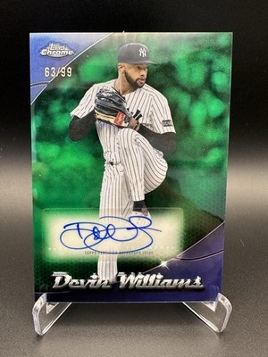 Devin Williams 2025 Topps Chrome Update Chromeography Green Refractor Auto /99