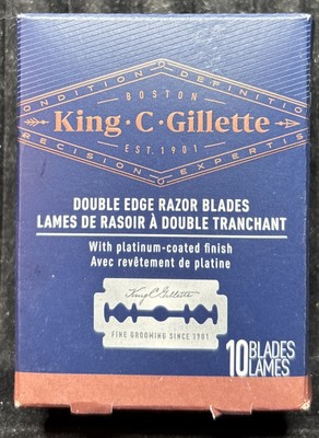 King C Gillette Double Edge Razor Blade Refills 10 Count Box New