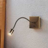 Lindby Led Wandlampe Biegsamer Flexarm, Led Wandstrahler Altmessing Mit Schalter