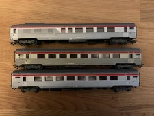 Set of 3 Hornby AcHo Inox T.E.E.  Coaches, Unboxed. In Excellent Condition.