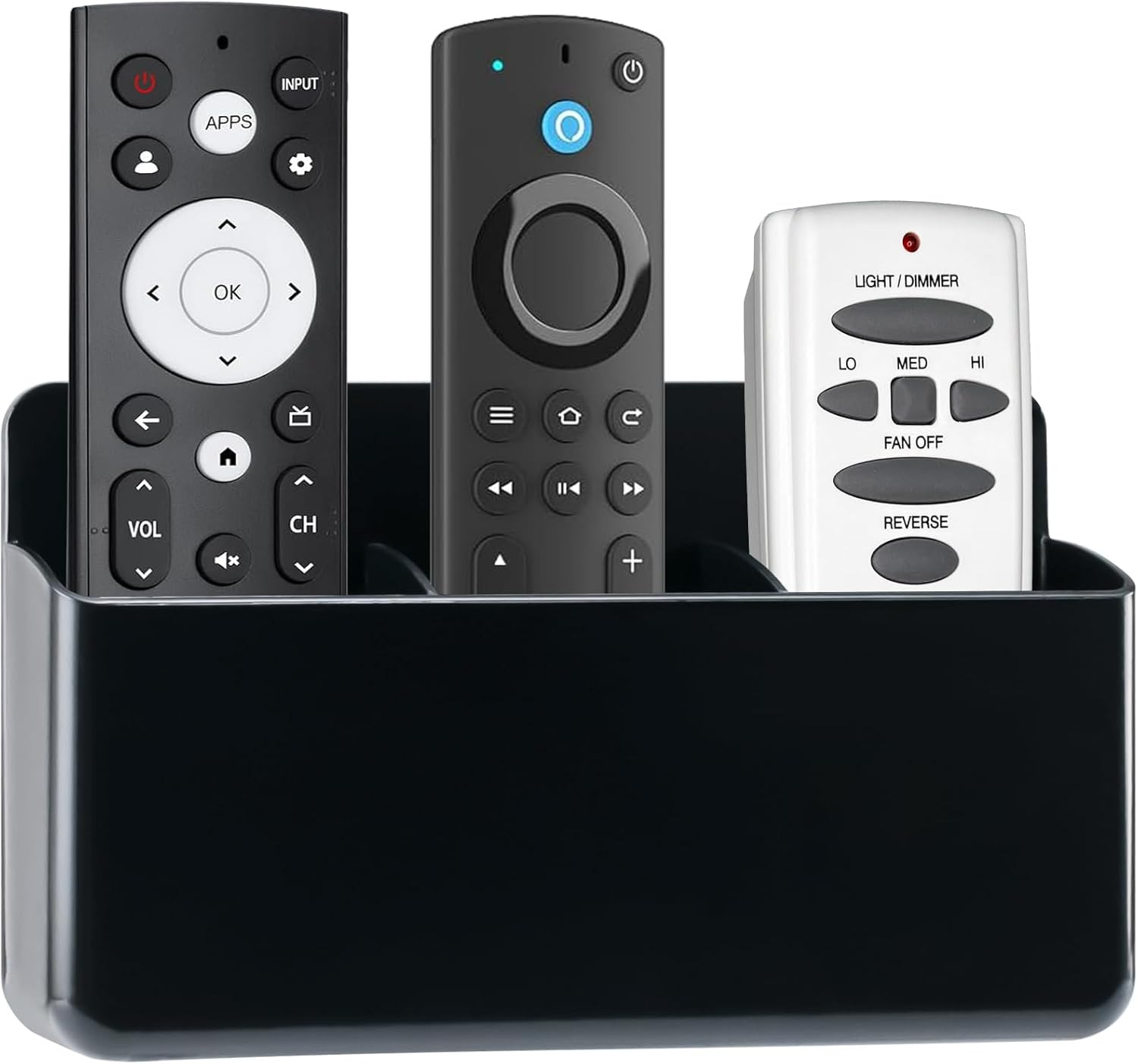 Remote Control Holder, Wall Mounted Remote Holder, 3 Slot Self Adhesive TV Contr