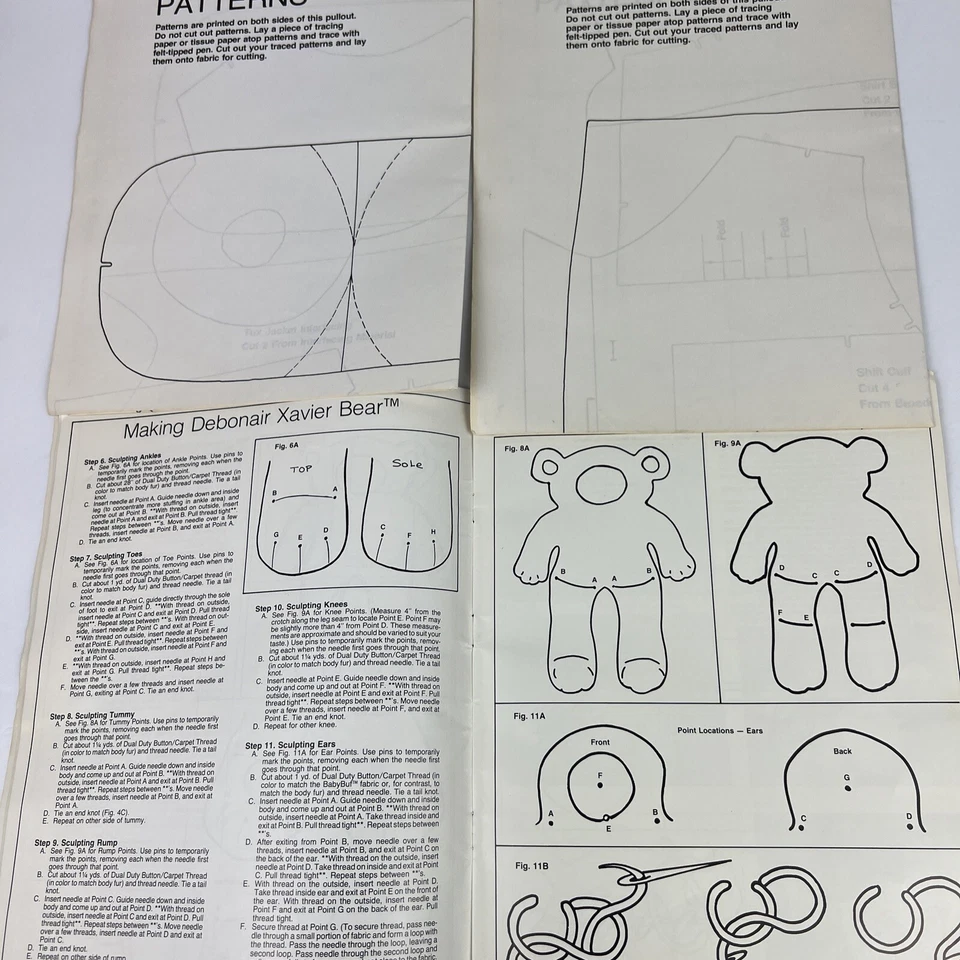 Xavier roberts debonair Bear Instruction Pamphlet Patterns Inside - Image 4 of 4