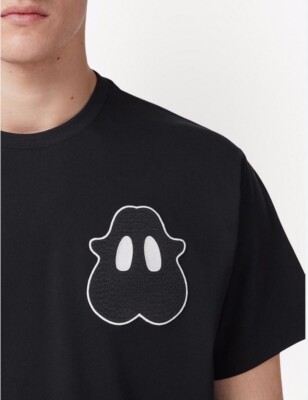 Burberry Monster Patch Graphic Black Oversized Men's T-Shirt Size