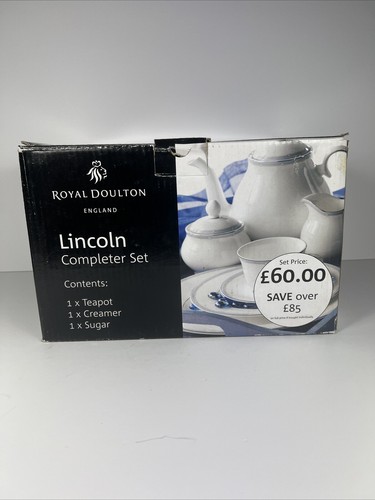 Royal Doulton Lincoln - Teekanne, Milchkännchen, Zucker/Komplettset Brandneu in Box