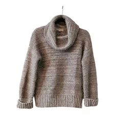 Olive + Oak Womens Size M Fuzzy Turtleneck Sweater Oversized Grey