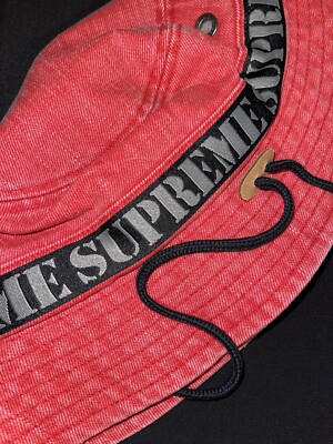 SUPREME Stencil Webbing Boonie| Red | Size M/L| SS23| BOONIE