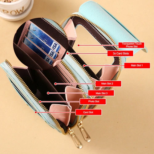 Women Ladies Mobile Phone Bag Crossbody Bag Mini Pouch Purse Wallet Shoulder Bag - Picture 9 of 25