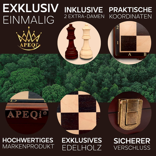 ® Scacchi Premium – Gioco Di Scacchi in Legno Di Alta Qualità – Legno Massello, - Foto 5 di 12