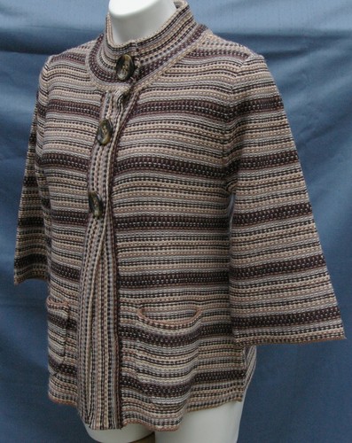 JILLIAN JONES 3-Button Snap 3/4 Sleeve Acrylic Sweater - MEDIUM - Picture 3 of 5