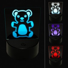 Cuddly Teddy Bear 3D Illusion LED Night Light Sign Lamp