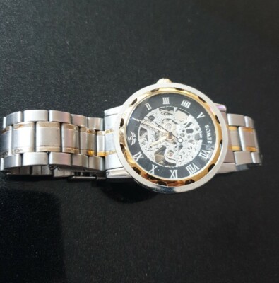 SEWOR Men's Mechanical Hand-Wind Skeleton Transparent Wrist Watch with...