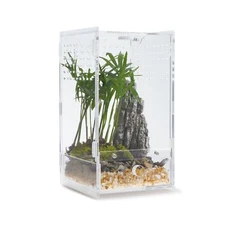 Acrylic Clear Reptile Habitat Enclosure Terrarium with Latch ，Perfect for Amp...
