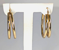 14K Gold Earrings, 1-1/8'' Diameter