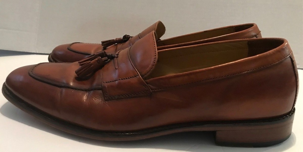 Cole Haan Shoes Mens 12 Brown Leather Loafers Slip On Dress Apron Toe Classic COLE HAAN COLLECTION BROWN WEAVED LEATHER SLIP ON LOAFERS  main image 2