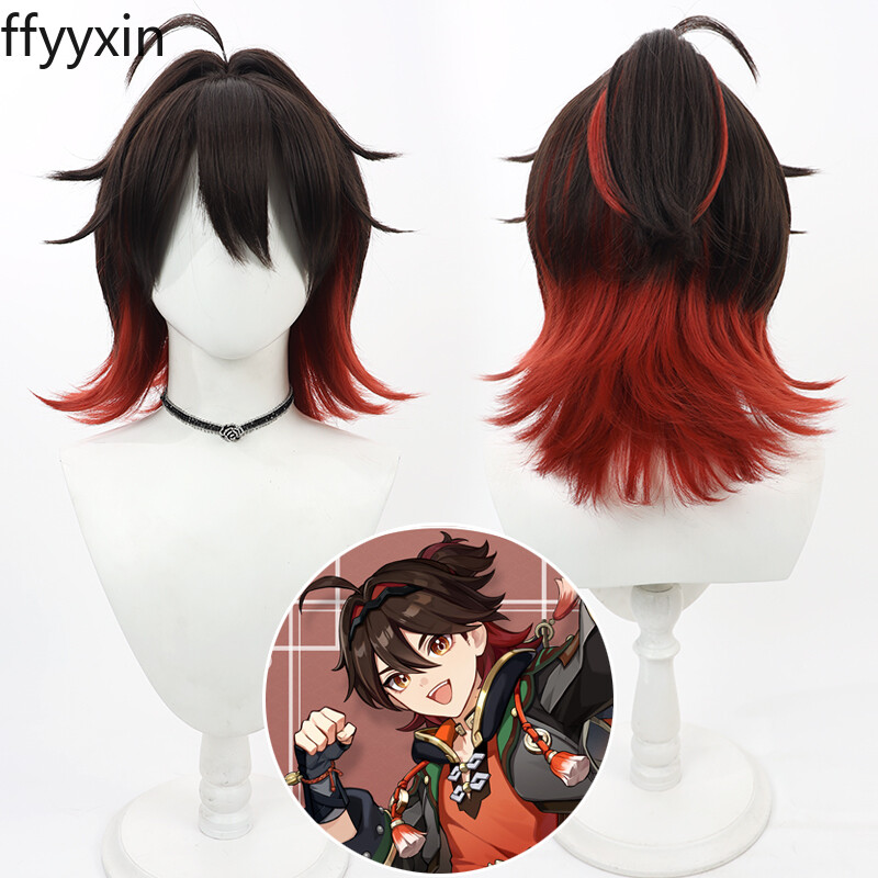 Cosplay Gaming Genshin Impact Anime Short Hair Wigs Harajuku Hairpiece