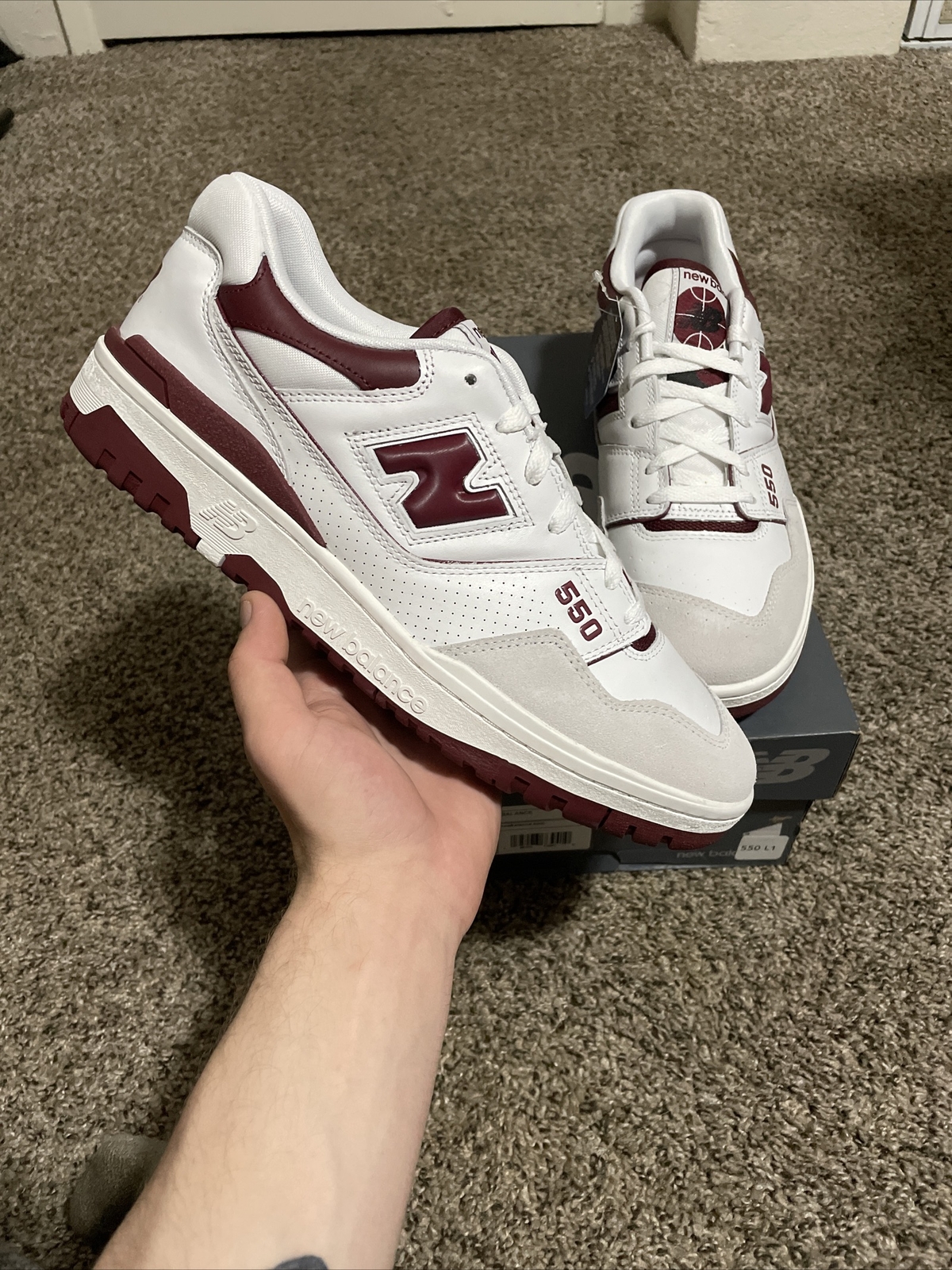 New Balance 550 Sea Salt Burgundy 