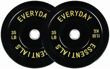Olympic Bumper Plate Weight Plate With Steel Hub Black 35 Lbs One 1 Pair