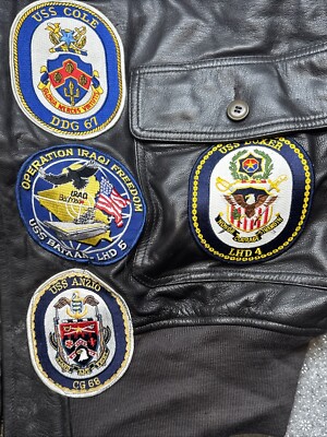 COOPER G-1 USA Leather Bomber Party Flight Jacket 50 Naval Patches