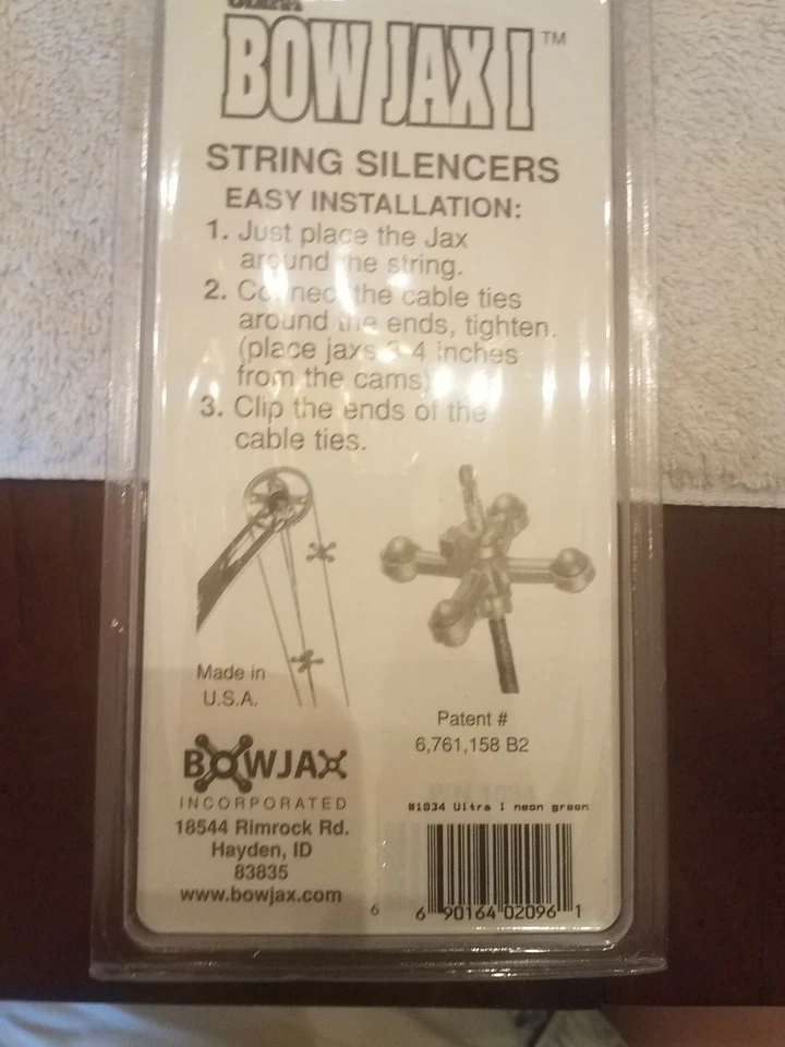 BowJax UltraJax I String Silencers Green-1ea 4 pk. Model: 1034/FLO GREEN-NEW - Image 2 of 3
